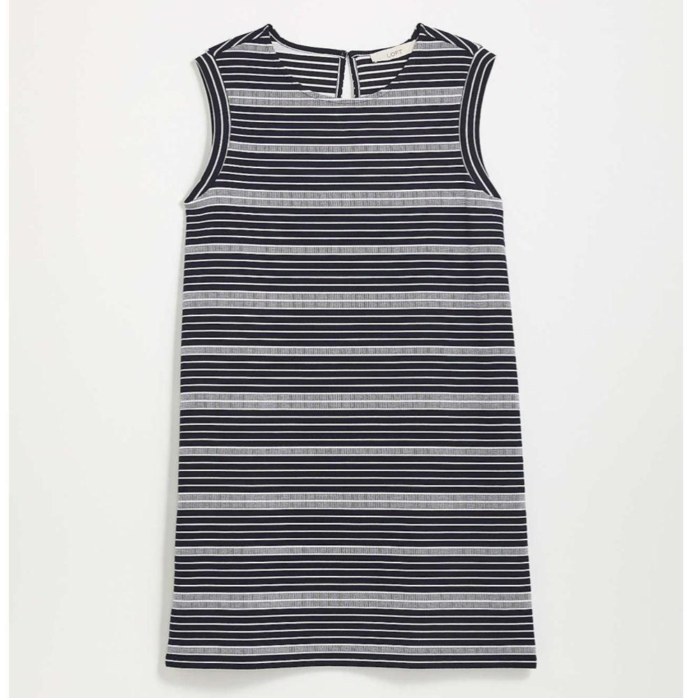 LOFT Striped Shift Dress Large NWT Great Basic!